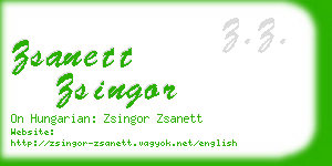 zsanett zsingor business card